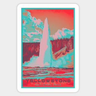 Doutone Yellowstone National Park Travel Poster Sticker